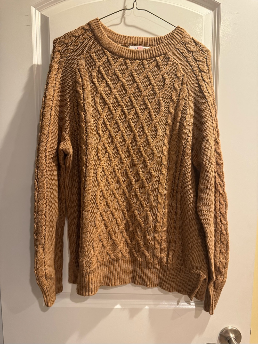 Old Navy Women's Cable Crewneck Sweater - Camel